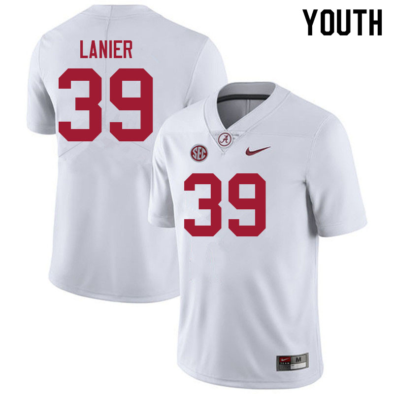 Youth #39 Brylan Lanier Alabama White Tide College Football Jerseys Sale-White
